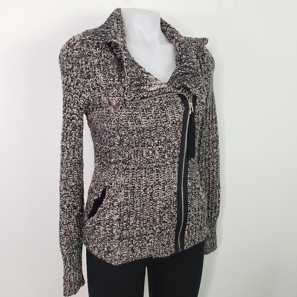 Free People asymmetric zip sweater chunky moto - Picture 8 of 13